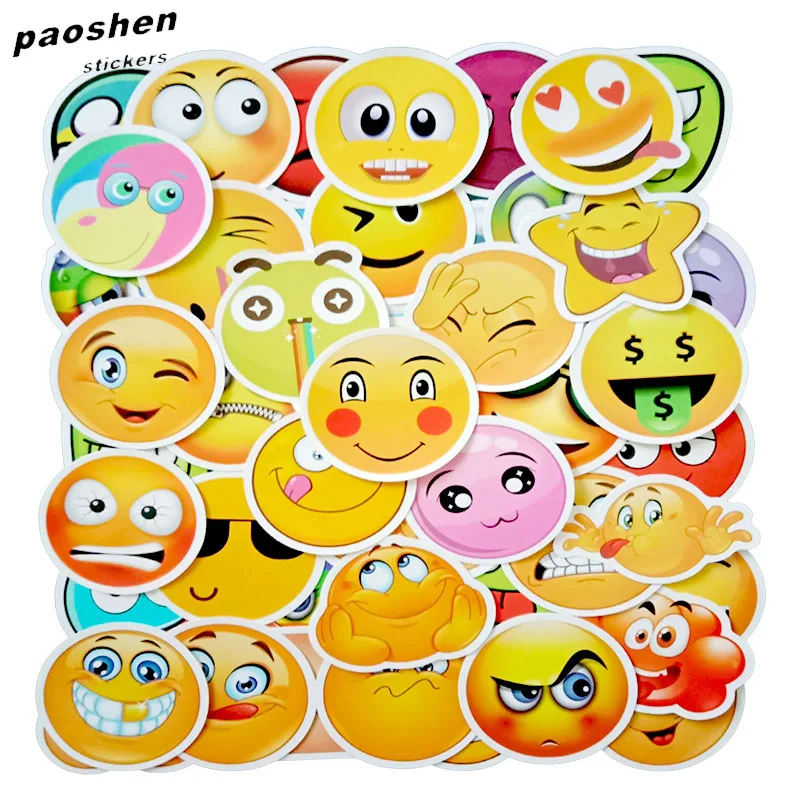 

50 Sheets Smile Face Expression Emoji Stickers for Diary Photo Album Reward Notebook School Teacher Merit Praise Decor