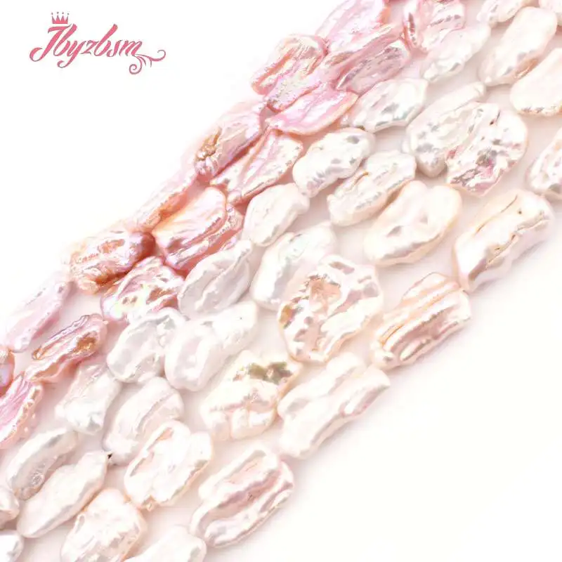 

10x13-13x20mm Biwa Freeform Freshwater Cultured Pearl Elongated Natural Stone Beads For Jewelry Making DIY Necklace Loose 15"