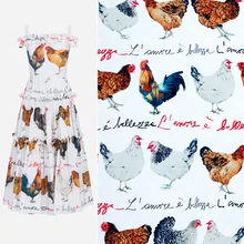 Ткань из полиэстера с принтом «курица» для женщин, летнее платье, юбка, рубашка, шитье, DIY-AF740