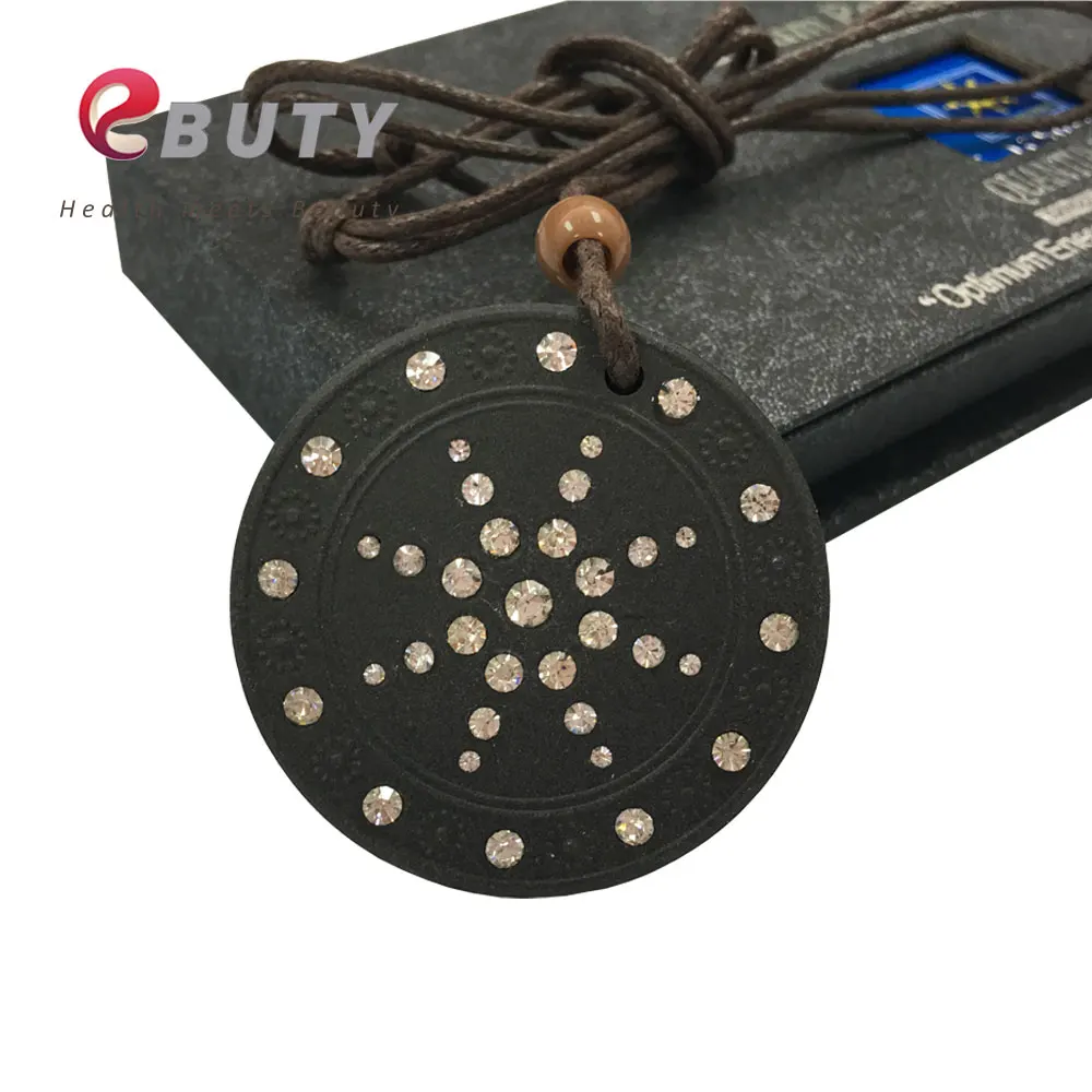 

High Quality Quantum Lava Energy Pendant High Negative Ions 3000cc Pure Natural Tourmaline Charms With Rope Necklace 2pcs/lot