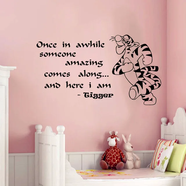 Free Shipping Multicolor Cute Tigger Home Decoration Baby Quote Wall Free Shipping Multicolor Cute Tigger Home Decoration Baby Quote Wall Decal Nursery Removable Stickers