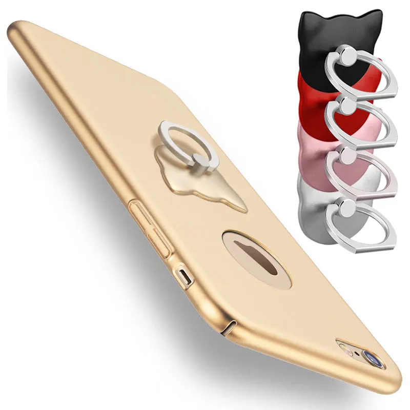 Mobile Phone Holder 360 Degree Finger Ring Cat head Cute cartoon Smartphone Stand Holder For iPhone Samsung Xiaomi