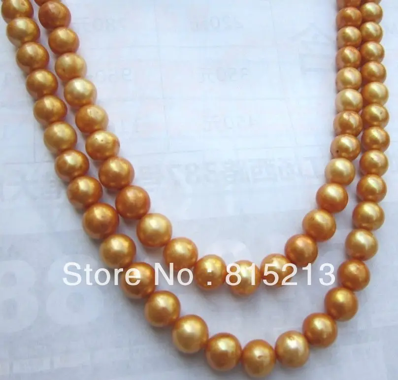 

ddh001266 Very beautiful genuine South Sea pearl necklace 9-10MM 49"14KGP 28% Discount (A0322)