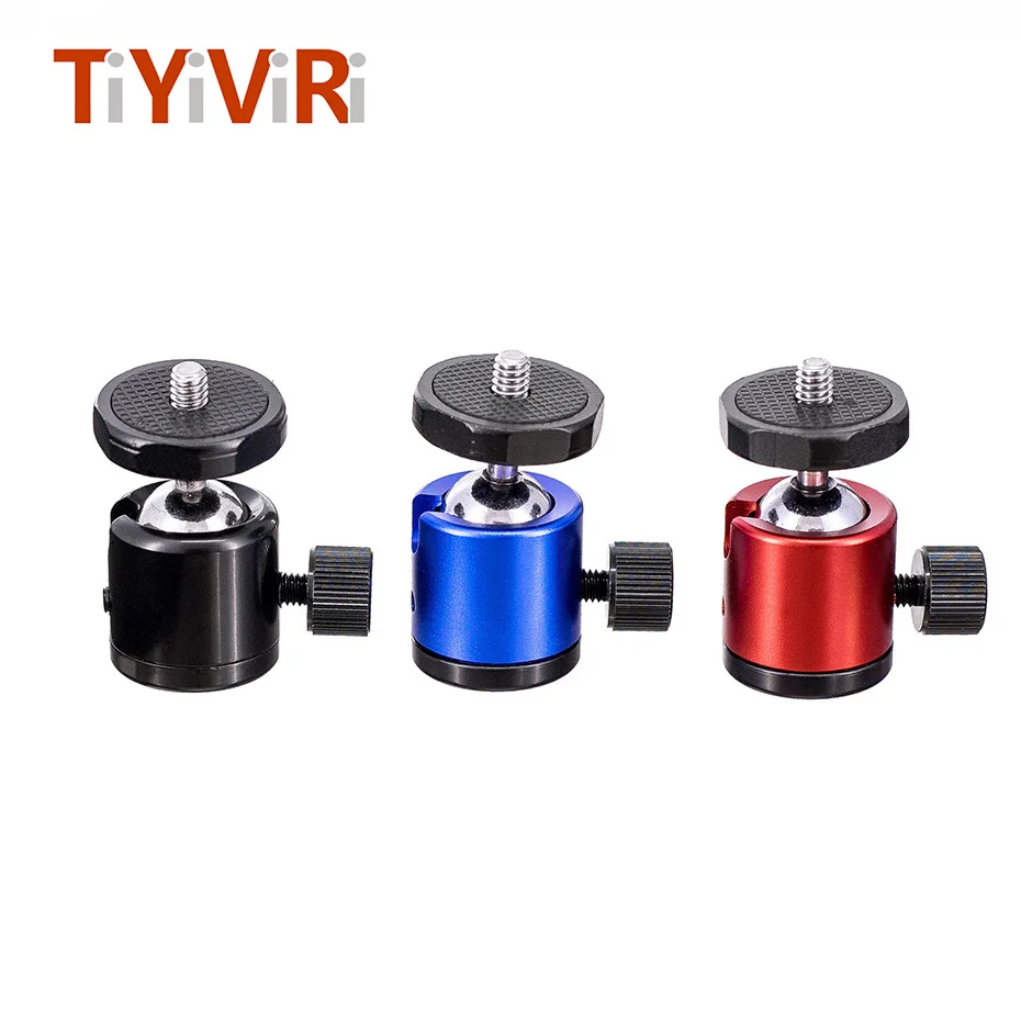 

TiYiViRi Mini Ball Head Ballhead Tabletop 360 Degree Camera Tripod Stand Adapter1/4 Screw Mount for Nikon Sony Canon DSLR Camera