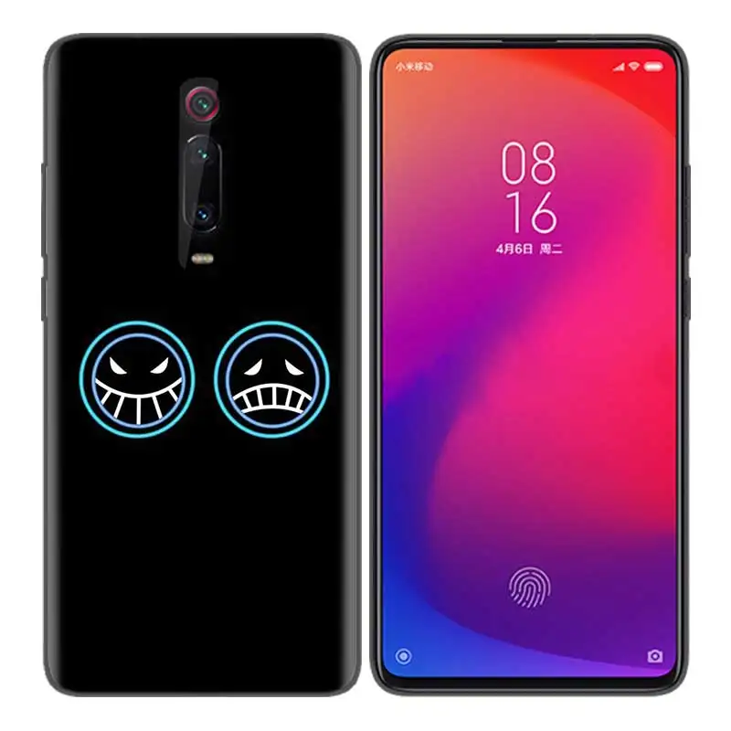 Черный мягкий силиконовый чехол-сумка для Xiaomi mi 9T CC9 Red mi 4 4X5 6 6A 7 7A Note Plus K20 Pro F1 Tampa Fall one piece Dark Bl - Цвет: Черный
