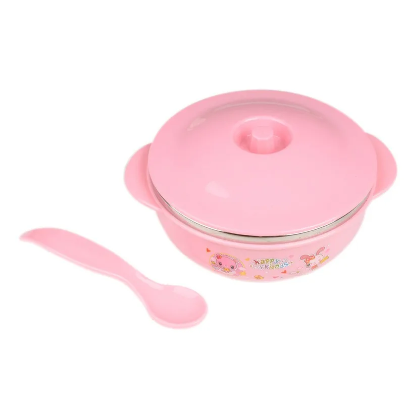 Baby bowl+spoon Feeding Food Tableware Solid color Kids Dishes Baby Eating Dinnerware Set Binaural handle insulated bowl Baby bowl+spoon Feeding Food Tableware Solid color Kids Dishes Baby Eating Dinnerware Set Binaural handle insulated bowl