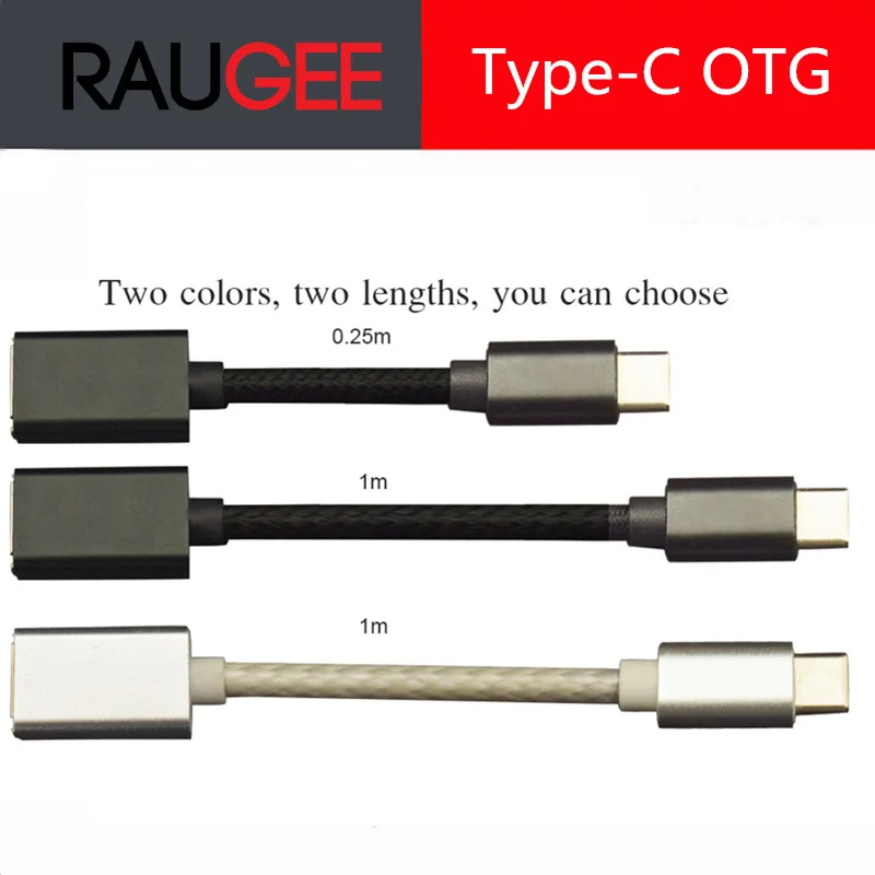 

Raugee for Xiaomi Mipad 2 Mi4i Mi4C Mi4S Mi6 Type-C OTG Date Cable Connector USB 3.0 Type C To Female OTG Adapter Mi5 Redmi Pro