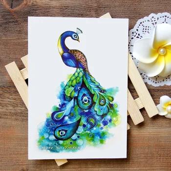 

Waterproof Temporary Tattoo Sticker peacock tattoo Water Transfer Flash Tattoo fake tattoo for women men kids #519