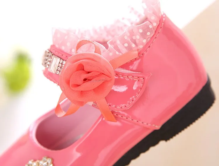 Haochengjiade для девочек из искусственной кожи; Осенняя обувь для вечеринок для девочек с цветочным узором на свадьбу с однобортным блейзером, Студенческая обувь принцессы; детская обувь; Детские 988