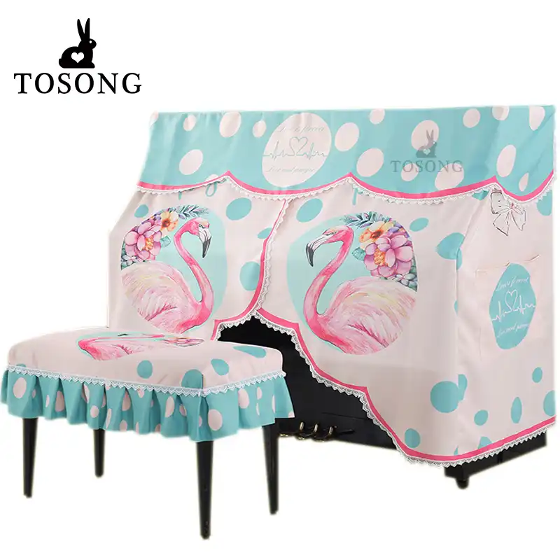 Upright Piano Stool Cover Unicorn Flamingo Practical Full Dust