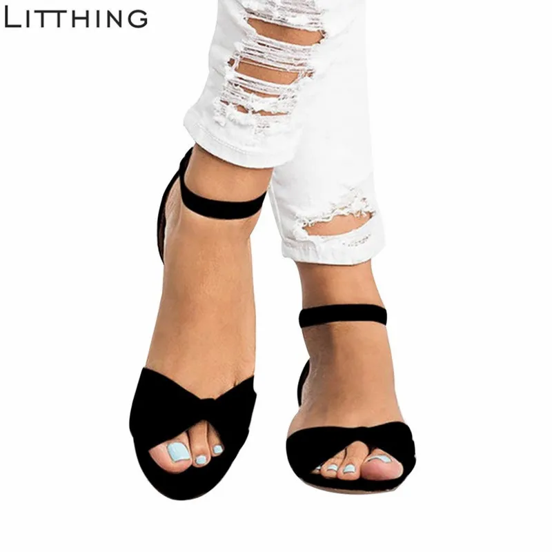 Litthing Leopard Print Flat Heel Women's Sandals 2019 Summer Women Shoes Summer Shoes 2019 SummerFashion Sandals Sweet