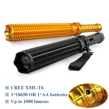 

lanterna militar tactical led flashlight zoom Telescopic cree xml t6 torch self defense flash light lamp waterproof 18650battery