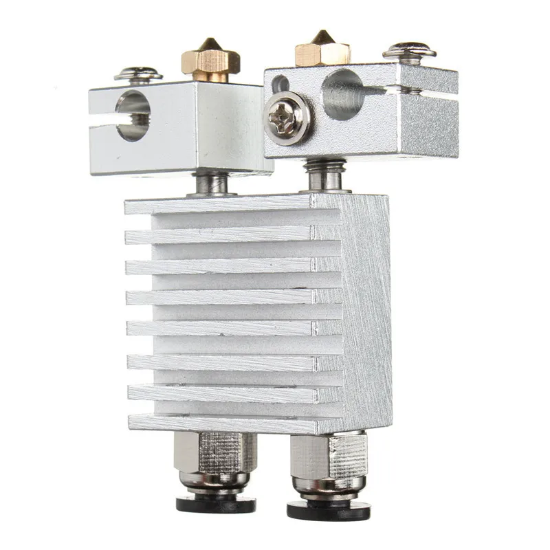 Double Nozzle Remote Kits 1.75mm 3mm Double Head with Long Distance Heating Print Head Extruder Aluminum For 3D Printer