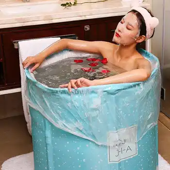 

Bath Barrel Home Folding Bath Artifact Adult Barrel Thickening Bath Adult Body Bath Basin