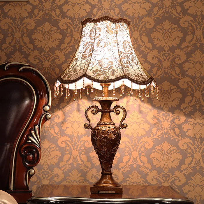 

European style desk lamp luxurious sitting room table lamp study bedroom bedside warm light living room table light ZA9067