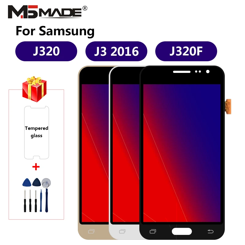 

For Samsung Galaxy J3 2016 LCD Touch Display J320 J320F SM-J320F Screen Digitizer Replacement Parts Adjustable brightness