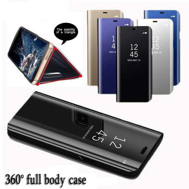 Clear Mirror view Smart Case cover For Samsung Galaxy Note 9 8 S9 S8 S7 S6 edge Plus A8 A7 A6 A5 A3 2017 2018 A9 Stand Flip |