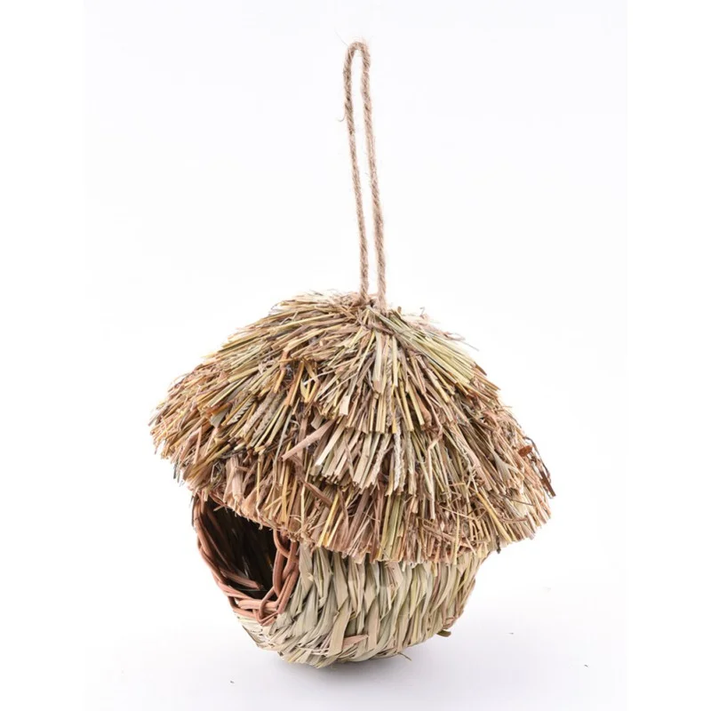 

Pet Bird Hanging Cage Hand Weave Bird House Parrot Swing Toys Decor Ecology Nest Accessories Small Animals