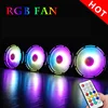 Colorido ventilador de refrigeración RGB para CPU redondo de 120MM + juego de mando a distancia, doble apertura, LED brillante, carcasa de PC, chasis, ventiladores silenciosos enfriados por agua ► Foto 2/6