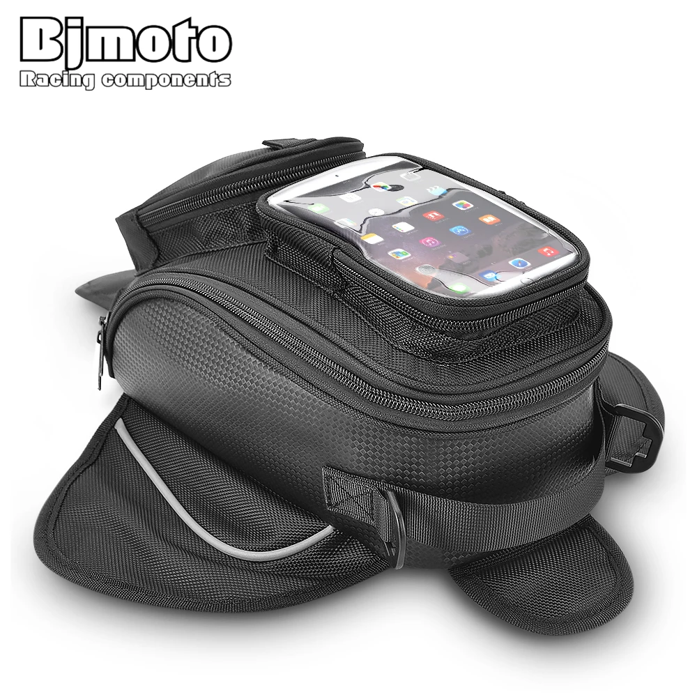 

BJMOTO Motorcycle Fuel Bag Mobile Phone Navigation Bags Multifunctional Small Oil Reservoir Package Straps Fixed Tank Bag
