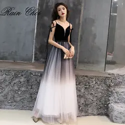 Вечернее платье 2019 vestido de festa Тюль трапевечерние циевидной формы вечерние платья пикантные Длинные Выпускные