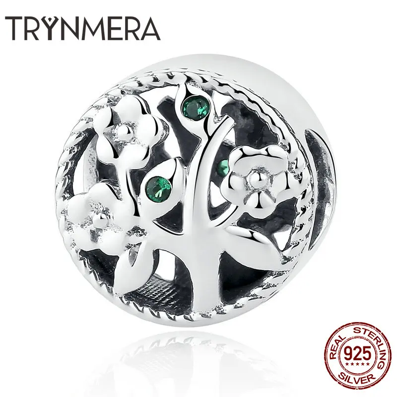 

Real Sterling Silver 925 Round Tree of Life family Tree Charms 925 Beads fit Pandora Bracelet DIY Original Jewelry