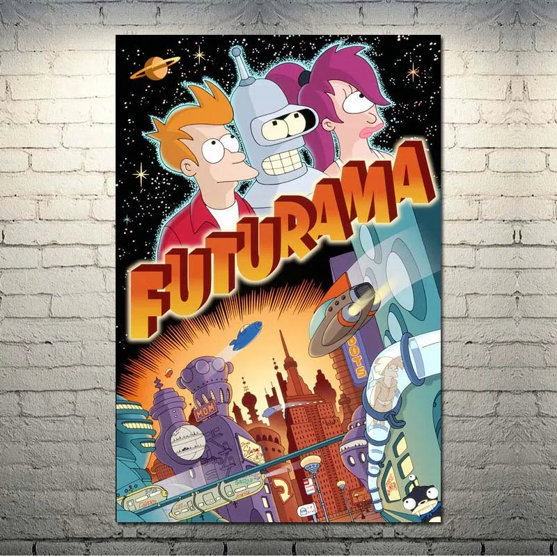 Futurama мультфильм аниме искусство шелк Холст плакат 13x20 24x36 дюймов настенные панно-001 - Цвет: picture 3