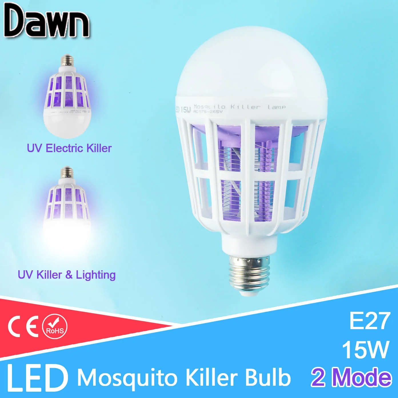 

2Mod E27 LED Mosquito Killer Lamp Bulb UV Electric Trap Light Electronic Anti Insect Bug Wasp Pest Fly Outdoor Indoor Greenhouse