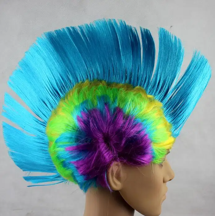 CT016FY048 mohawk курица Коронки Глава Хэллоуин костюм на Хэллоуин - Цвет: Rainbow Light blue A