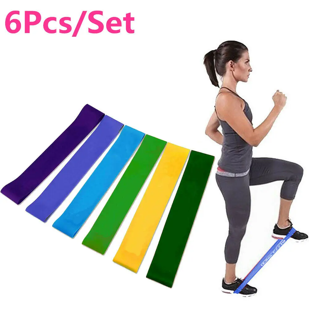 

6 Level Exercise Loop Booty Resistance Bands Home Gym Fitness Yoga Straps Leg Workout Exercise Elastic Band Fitness Equipment