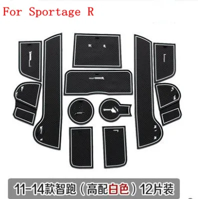 For KIA Sportage R 2011- 3d Rubber Car Anti Slip Mat Non-Slip Covers Interior Door Mats Cup Pad