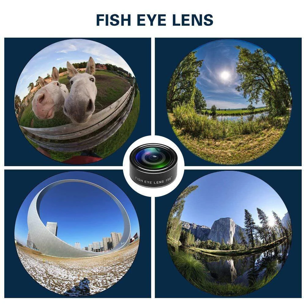 Универсальный многофункциональный HD Fisheye 2X телескоп Широкий формат макро мобильного телефона Камера объектива Устанавливает телефон