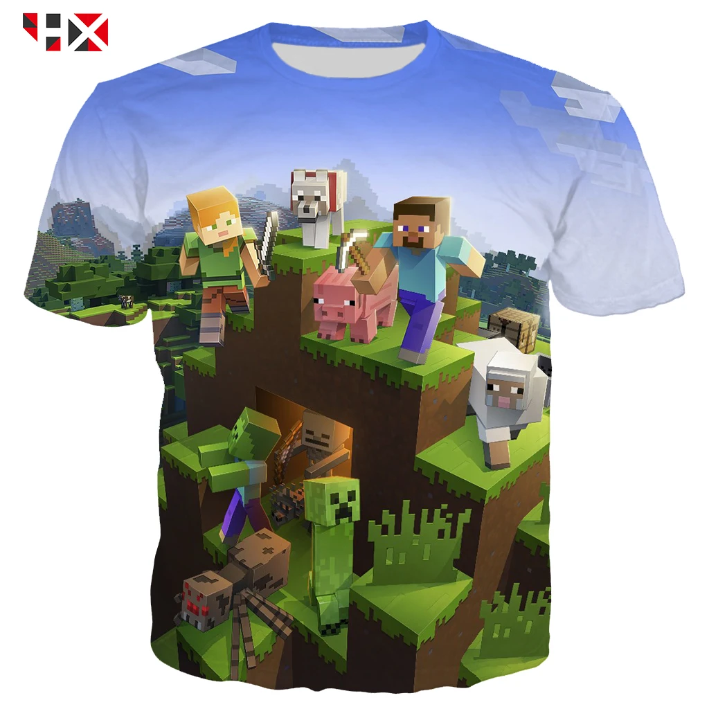 HX модные игры Minecraft футболка Для мужчин/wo Для мужчин футболки с 3D-принтом Повседневное Harajuku Стиль футболка уличная унисекс Топы A646