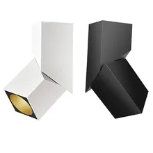 Черный/белый светодиодный потолочный светильник 7 W 12 W 15 W поверхностного монтажа AC85-265V Регулируемая 355 поворотный светодиодный светильник светодиодный потолочный светильник