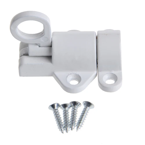 OOTDTY алюминиевый белый/серый оконные ворота безопасности тяговое кольцо пружинный отскок дверной болт алюминиевый защелка замок - Цвет: White