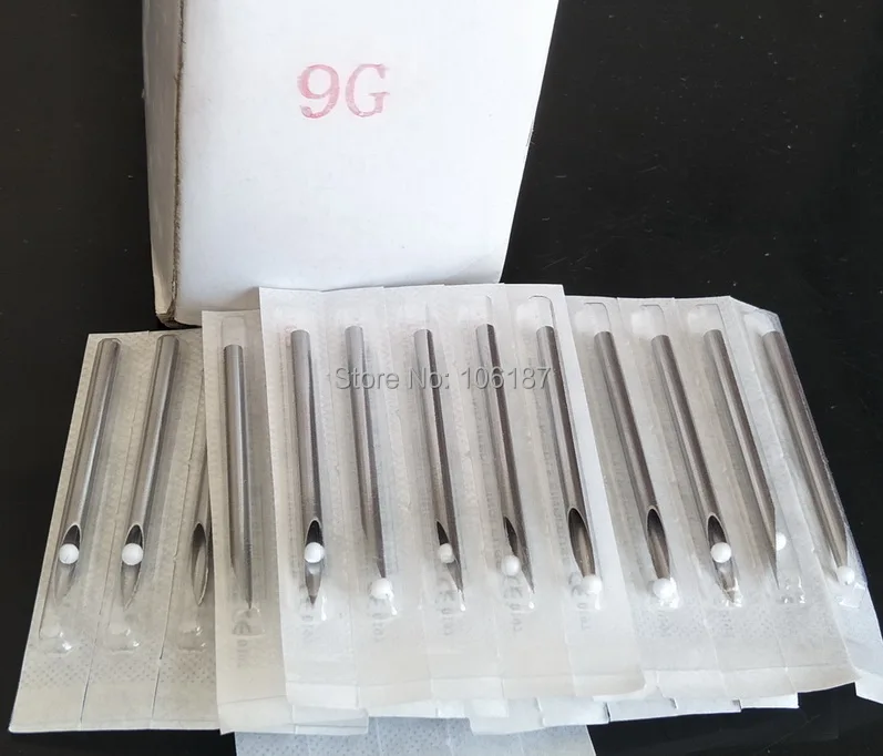 

100Pcs 9G Sterile Body Piercing Needles disposable Piercing supplies set tool For Ear Nose Navel Nipple