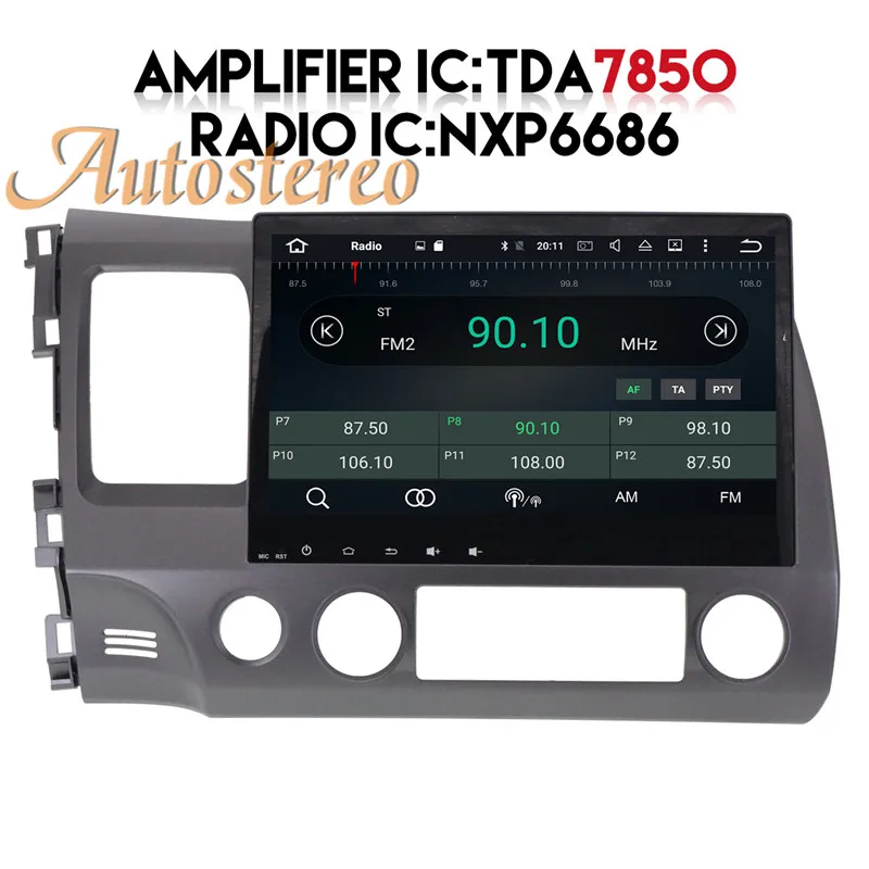 Discount DSP Android 9 Car No DVD Player GPS navigation For Honda Civic 2007-2011 multimedia player 2 din radio tape recorder head unit 4