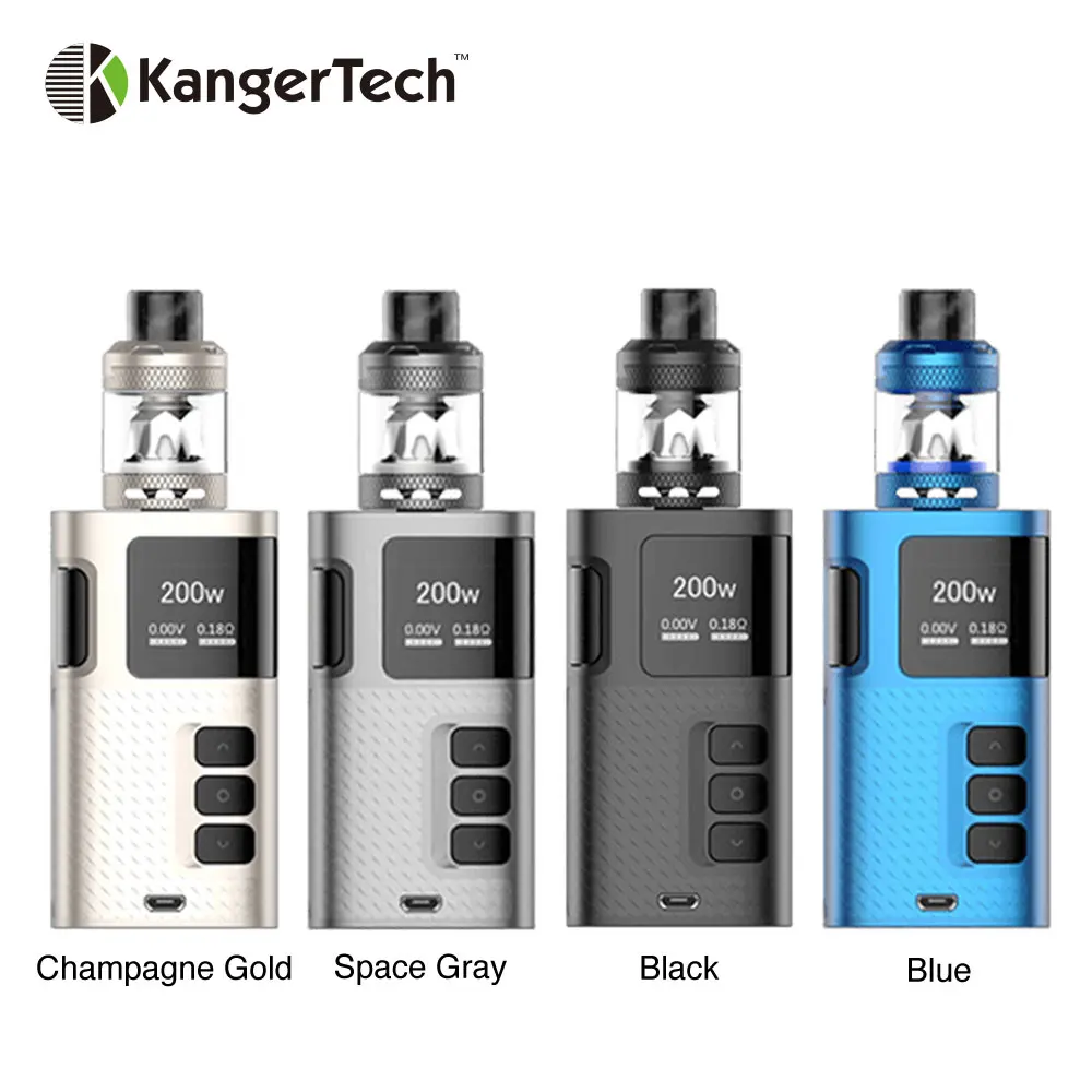 

New Original 200W Kangertech Ripple TC Kit Power By Dual 18650 Battery Box Mod Vape Kit Electronic Cigarette Vaporizer Vs Drag 2