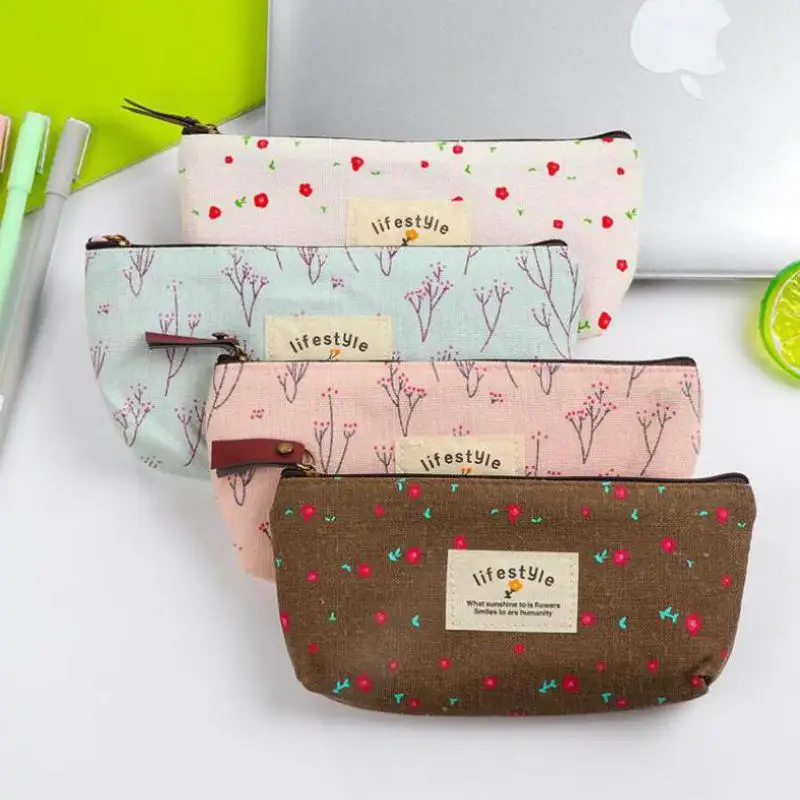 

Jonvon Satone 1pcs Cute Pencil Bag Cute Small Pencil Case Canvas Bag Box Office and School Supplies Kawaii Pencil Pouch