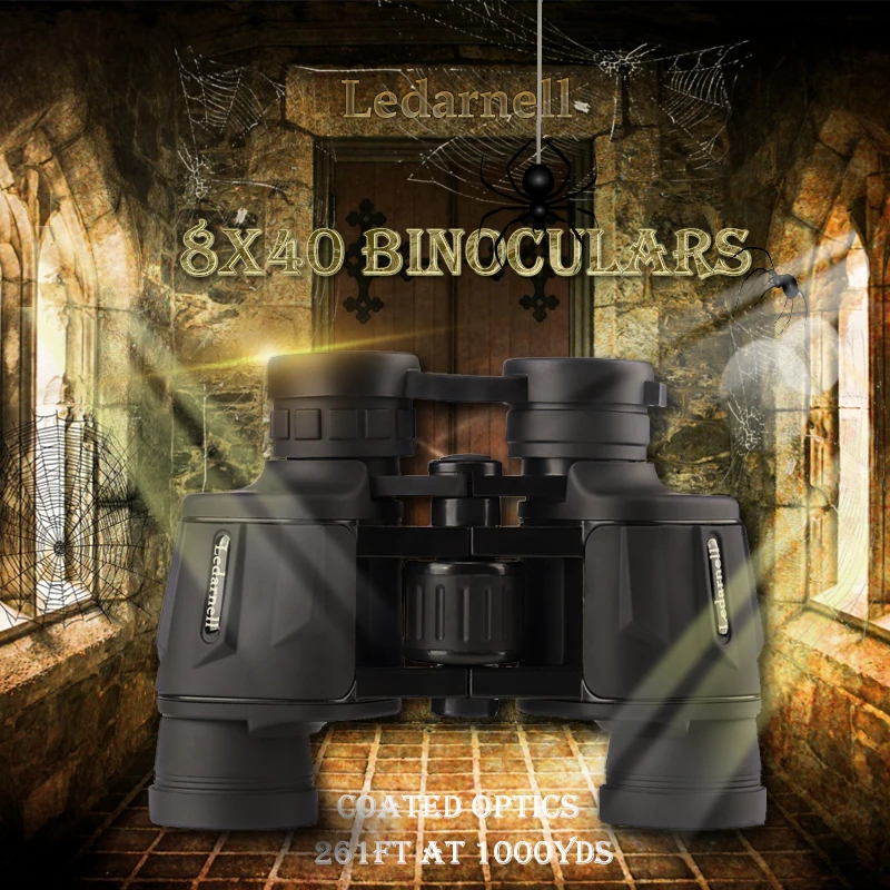 Ledarnell Binoculo قوي مناظير 8x40 للرؤية الليلية الصيد الرياضة Telescopio تلسكوب عالية الجودة طويلة المدى في الهواء الطلق