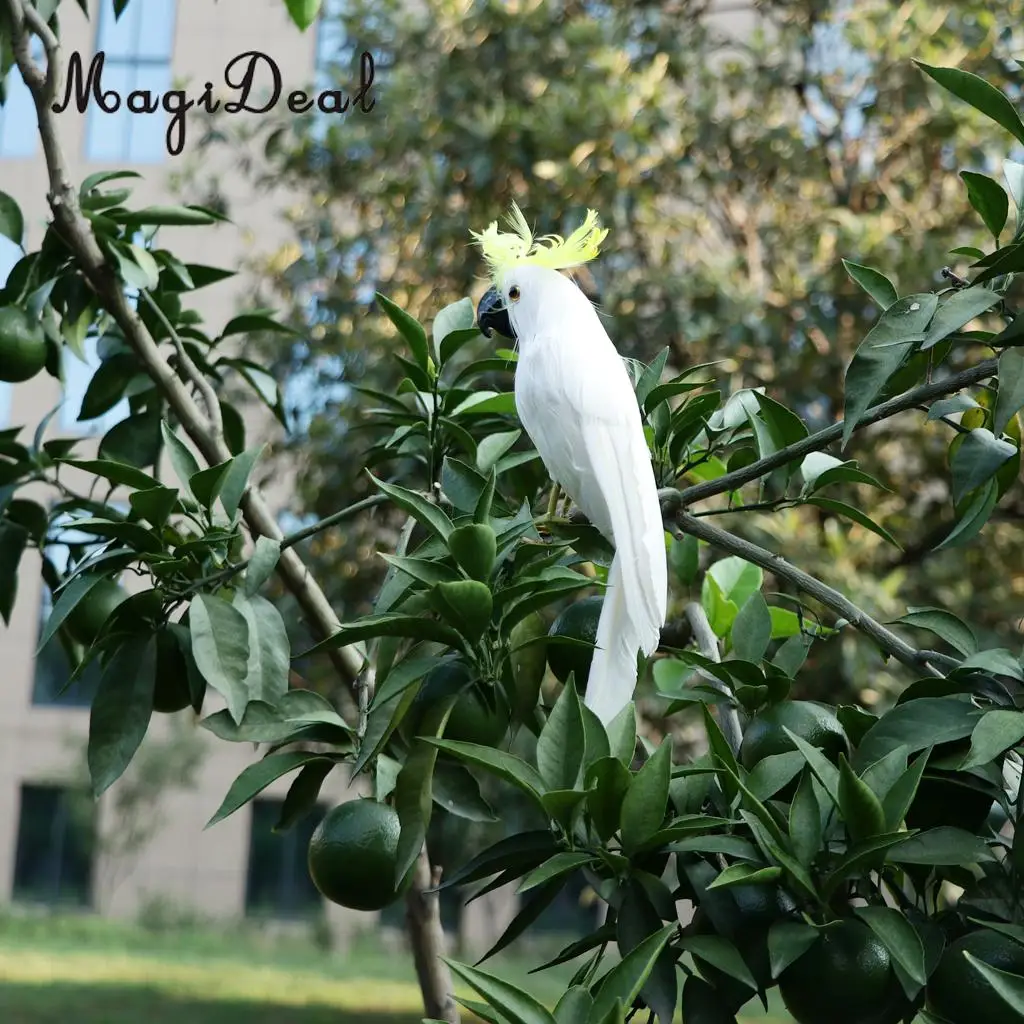 12'' / 30cm Decorative Feather Parrot Model Artificial Bird Statue Macaw Figurine Fancy Dress Props Garden Lwan Tree Decor