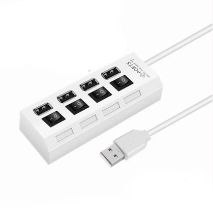 TWOBRO USB HUB 2,0 портативный 4/7 портов USB 2,0 концентратор сплиттер кабель адаптер с Отдельный переключатель для MacBook, ПК, ноутбук - Цвет: 4 ports white