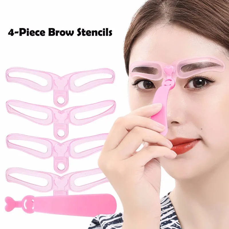 

4 Pieces/1Set Reusable Eyebrow Model Template Eyebrow Shaper Defining Stencils Makeup Tools