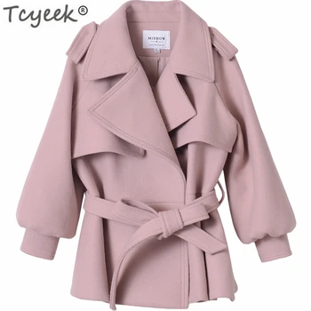 

Tcyeek Coat Women 2020 Autumn Wool & Blends Short Jacket Sweet Ladies Coats Winter Clothes Spring Jackets Casaco Feminino LWL706