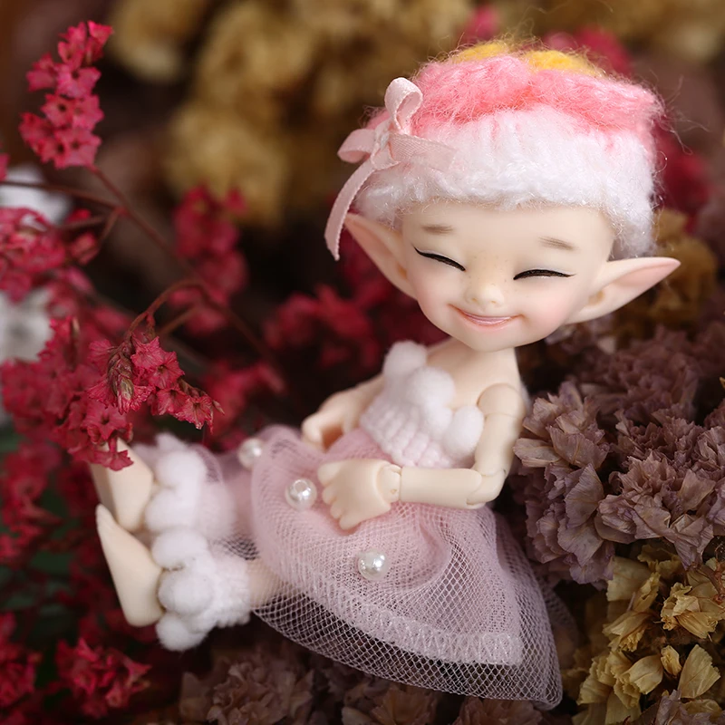 Realpuki Popo Бесплатная доставка Fairyland FL кукла BJD 1/13 розовая улыбка Эльфов игрушки для