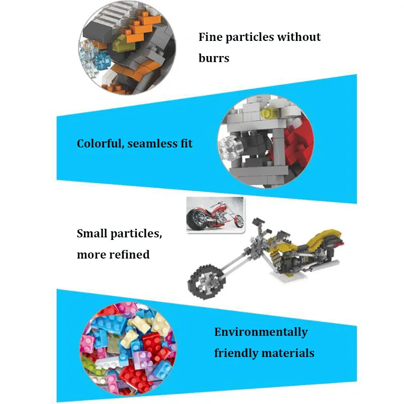 Мотоцикл серии алмазное здание мини Сборка строительные инструменты блоки миниатюрные собранные Детские Развивающие детские игрушки