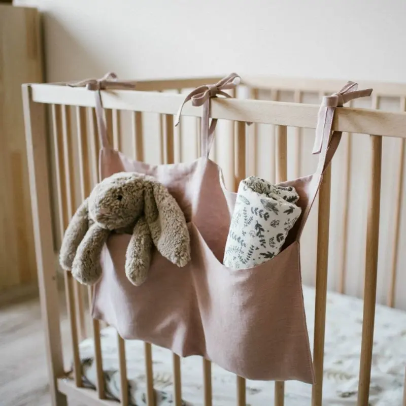 Органайзер для детской кроватки, подвесная сумка для хранения для детской кроватки, многоцелевой органайзер для детской кроватки, подвесные пеленки, игрушки, ткань