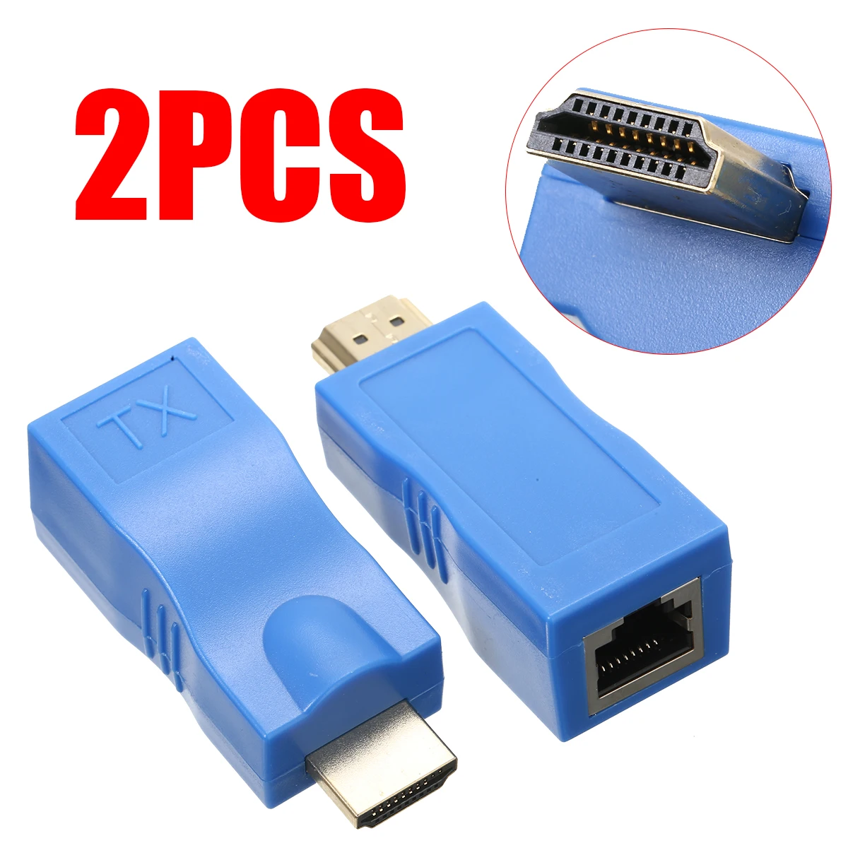 

1Pair 1080P HDMI Extender Mini RJ45 Ports to 30m HDMI Extension Over Cat 5e/6 LAN Network Ethernet Cable Converter for HDTV