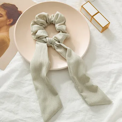01 Ponytail scrunchie hair ties Scarf Elastic Hair Rope for Women Hair Bow Ties Scrunchies Hair Bands Flower Print Ribbon Hairbands - Цвет: 01