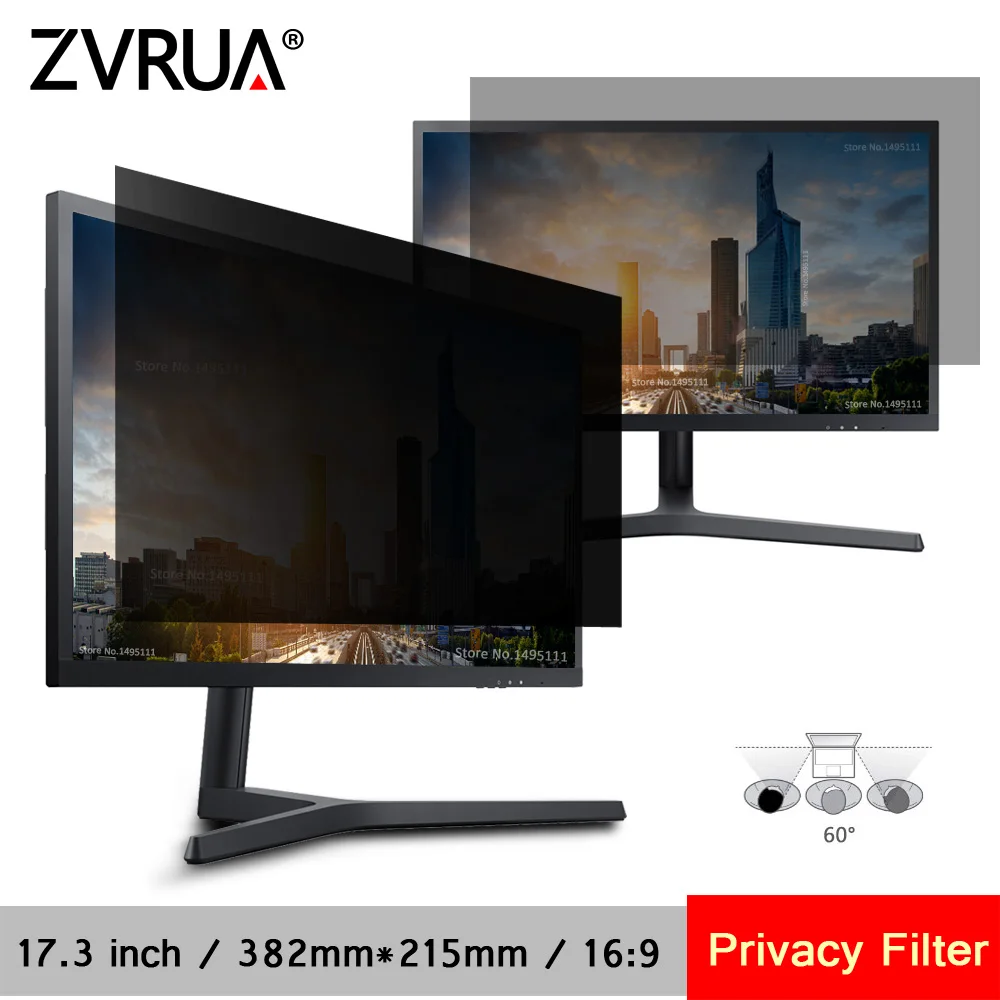 17.3 inch (382mm*215mm) Privacy Filter Anti-Glare LCD Screen Protective film For 16:9 Widescreen Computer Notebook PC Monitors